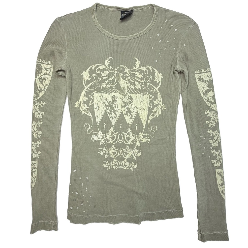 Sledge USA A New Kind Coral Acid Wash Gothic Y2K Grunge Biker Long Sleeve Small